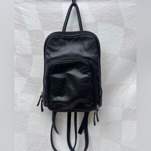 Osgoode Marley Cashmere Streetwear Black Leather Mini Backpack